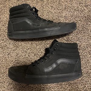 Vintage High Top Black Vans Stripes Skate